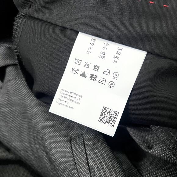 HUGO Hesten Dress Pant Extra Slim Fit -Wool blend-Charcoal- Sz 34R - Picture 7 of 7